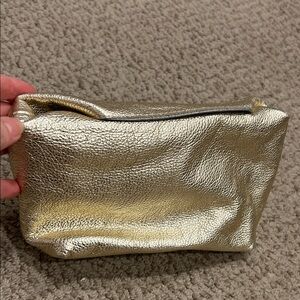 Gold Leather Clutch Bag